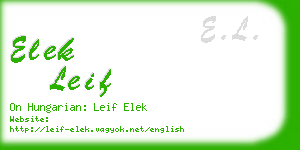 elek leif business card